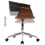 vidaXL Chaise pivotante de bureau Noir Bois courbé et similicuir