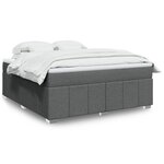 vidaXL Sommier à lattes de lit avec matelas Gris foncé 180x200cm Tissu