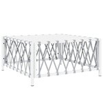 vidaXL Table de jardin blanc 70x70x34 cm tissu tissé