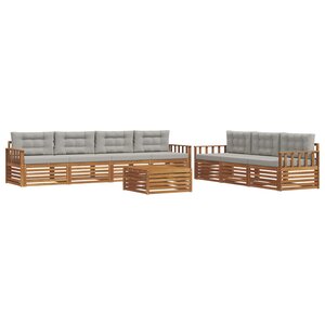 vidaXL Ensemble de canapés d'extérieur 8 pc Gris Naturel et Clair