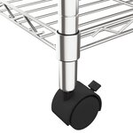 vidaXL Étagère de rangement 4 niveaux et roues 90x35x142 cm chrome