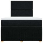 vidaXL Sommier à lattes de lit avec matelas noir 120x190 cm tissu