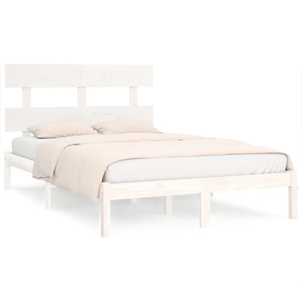 vidaXL Cadre de lit sans matelas blanc 180x200 cm bois massif
