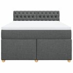 vidaXL Sommier à lattes de lit avec matelas Gris foncé 160x200cm Tissu