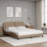 vidaXL Lit avec matelas Zadar cappuccino 160x200 cm similicuir
