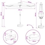 vidaXL Parasol de jardin avec lampes LED 300 x 300 cm Polyester