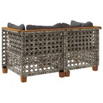 vidaXL Canapés d'angle de jardin et coussins 2 Pièces gris résine tressée