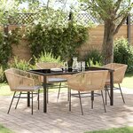 vidaXL Ensemble de salle à manger pour jardin 5 Pièces Marron Poly rotin