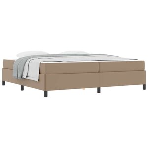 vidaXL Cadre de lit avec matelas Cappuccino 200 x 200 cm tissu