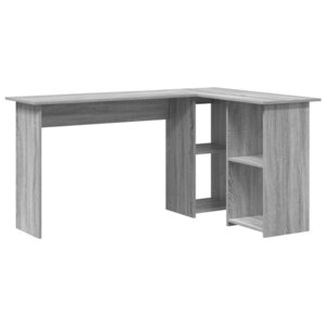 vidaXL Bureau Sonoma gris 142 x 102 x 73 cm Bois d'ingénierie
