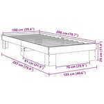 vidaXL Cadre de lit sans matelas 100x200 cm bois massif de chêne