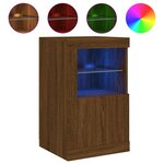 vidaXL Armoire latérale avec lumières LED chêne marron bois ingénierie