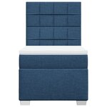 vidaXL Sommier à lattes de lit avec matelas Bleu 90x190 cm Tissu