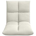 vidaXL Fauteuil de sol ajustable Crème Velours
