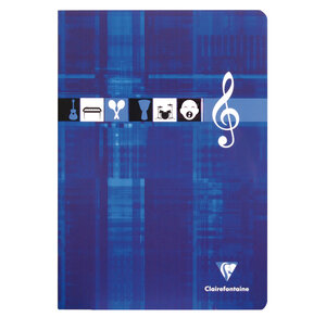Cahier de musique A4 21x29,7cm 48 pages 90g rouge ou bleu CLAIREFONTAINE