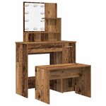 vidaXL Ensemble de coiffeuse avec LED vieux bois bois d'ingénierie