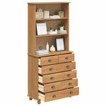 vidaXL Hutch ASKIM Cire de Miel 91 x 40 x 200 5 cm Bois de pin massif