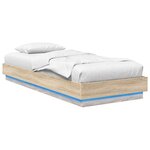 vidaXL Cadre de lit avec LED Chêne Sonoma 80 x 200 cm