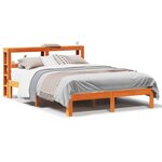 vidaXL Cadre de lit sans matelas cire marron 140x190cm bois pin massif