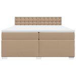 vidaXL Sommier à lattes de lit avec matelas Cappuccino 200x200 cm