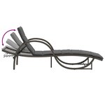 vidaXL Chaises longues lot de 2 avec coussins gris résine tressée