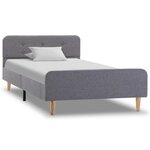 vidaXL Cadre de lit Gris clair Tissu 90 x 200 cm