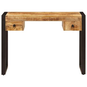 Bureau table meuble travail informatique avec 2 tiroirs 110 cm bois solide de manguier 0502080