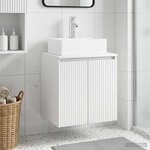 vidaXL Vanité de lavabo mural Blanc 49 5 x 41 x 62 5 cm