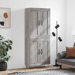 vidaXL Buffet haut Sonoma gris 69 5x34x180 cm Bois d'ingénierie
