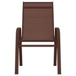 vidaXL Chaises empilables de jardin lot de 2 Marron Tissu textilène
