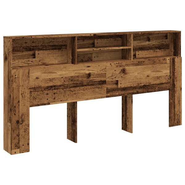 vidaXL Armoire de tête de lit vieux bois 200x19x103 5 cm