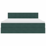 vidaXL Lit avec rangement et LED Vert foncé 160 x 200 cm Velours