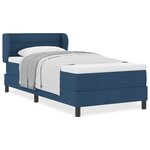 vidaXL Lit boxspring avec matelas avec matelas Bleu 90 x 200 cm tissu