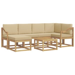 vidaXL Ensemble de canapés d'extérieur 7 pc Blanc et Beige