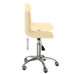 vidaXL Chaise pivotante de salle à manger Crème Velours