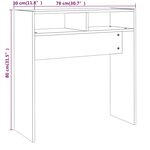 vidaXL Table console Chêne marron 78x30x80 cm Bois d'ingénierie