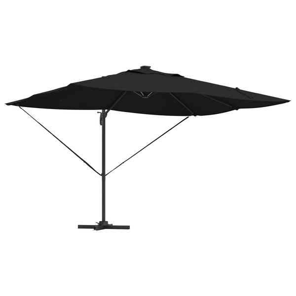 vidaXL Parasol déporté Roma avec LEDs  noir  352 x 251 x 265 cm en aluminium