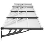 vidaXL Auvent de porte Noir et transparent 396x90 cm Polycarbonate