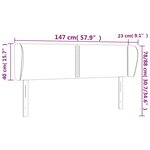 vidaXL Tête de lit avec oreilles Rose 147x23x78/88 cm Velours