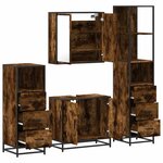 vidaXL Ensemble meubles salle de bain 4 Pièces chêne fumé bois ingénierie