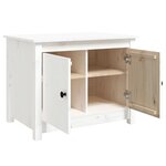 vidaXL Table basse Blanc 71x49x55 cm Bois massif de pin
