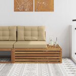 vidaXL Canapé d'extérieur extrémité 3 Pièce Naturel et Beige