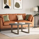 vidaXL Pieds de table basse en U  2 pièces  acier naturel  60 x (42-43) cm