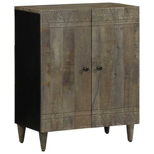 vidaXL Buffet gris clair 60x33 5x75 cm bois de manguier massif