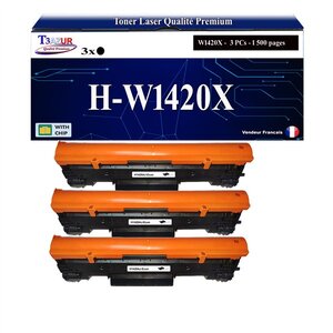 T3AZUR -3x Toners compatibles avec HP W1420X (142X) pour HP LaserJet MFP M139  M139w M140 M140w M141 M141w M142 M142w