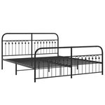 vidaXL Cadre de lit métal sans matelas avec pied de lit noir 183x213cm
