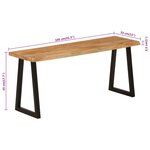 vidaXL Banc avec bord vivant 105 cm bois d'acacia massif