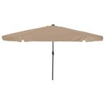 vidaXL Parasol de jardin Taupe  Noir 395 x 395 x 245 cm