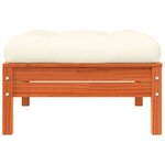 vidaXL Repose-pied de jardin avec coussin bois massif de pin