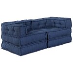 Poufs modulaires vidaXL 2 Pièces en tissu indigo